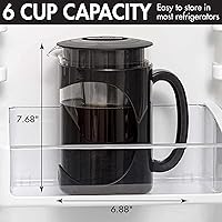 Vista 3 de Primula Burke Deluxe Cafetera para café helado, con mango cómodo, jarra de vidrio duradera, filtro de malla extraíble, tamaño perfecto para 6 tazas