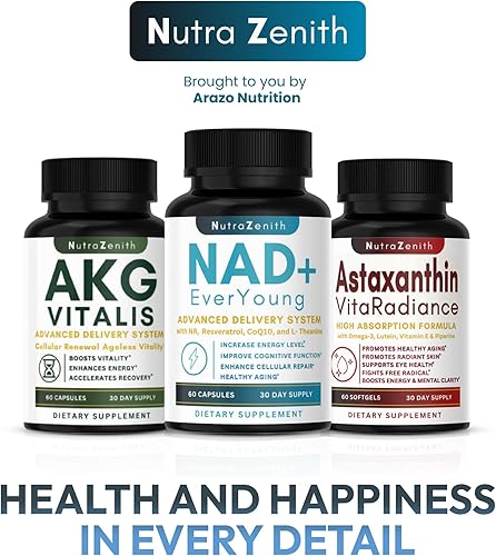 Miniatura 9 de Suplemento NAD+ con ribósido de nicotinamida (alternativa NMN), CoQ10 y resveratrol - 60 cápsulas para un apoyo saludable al envejecimiento, impulso
