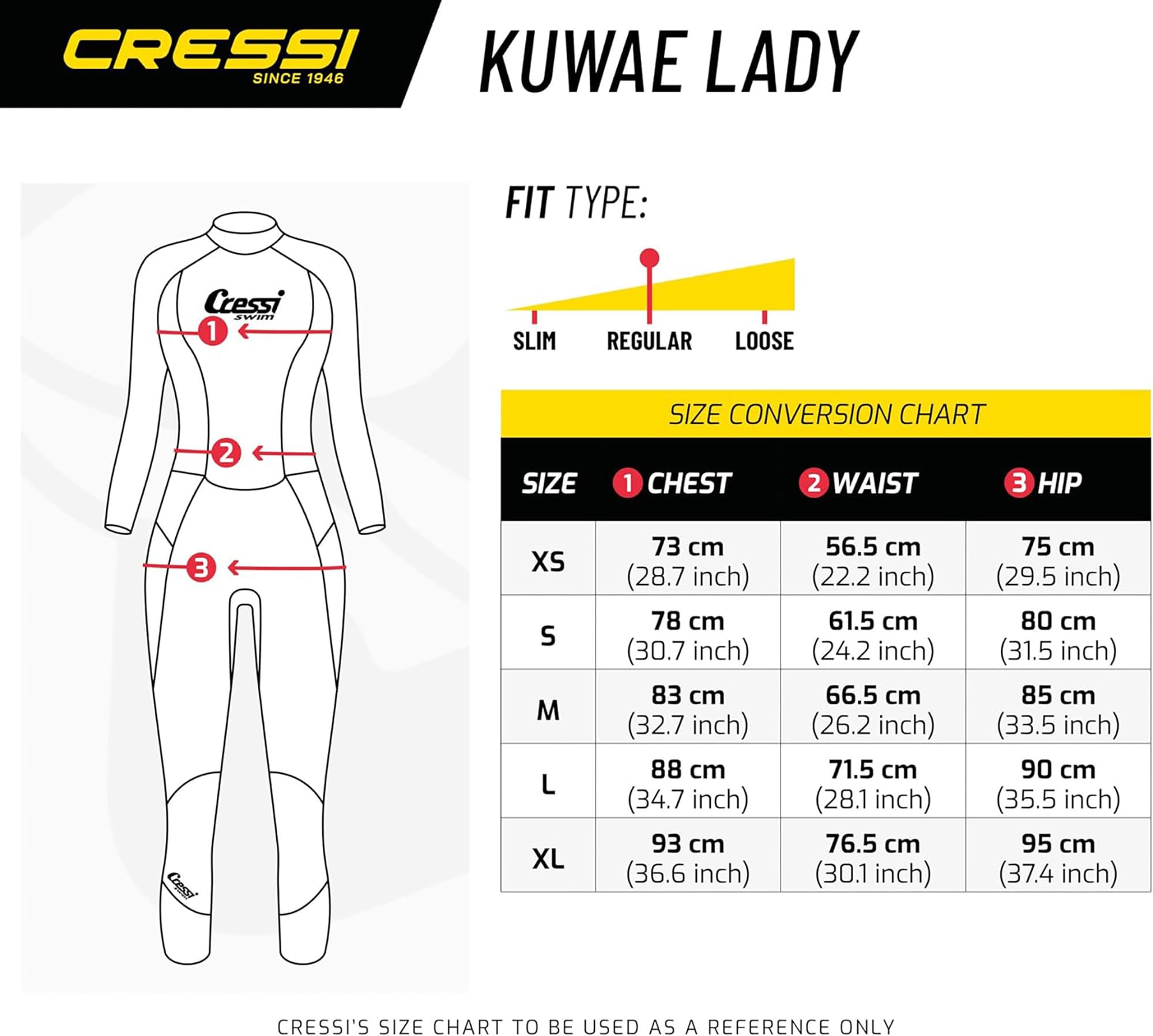 Cressi Kuwae Lady Monopiece Swimsuit 2/3/4mm Traje de baño monopieza, Mujeres