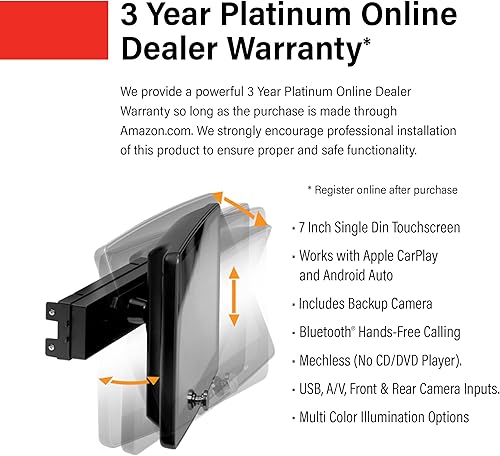 Miniatura 3 de BOSS Audio Systems BVCP9700A-CFL - Sistema estéreo para coche - Apple CarPlay, Android Auto, Single DIN con pantalla táctil de 7 pulgadas, audio