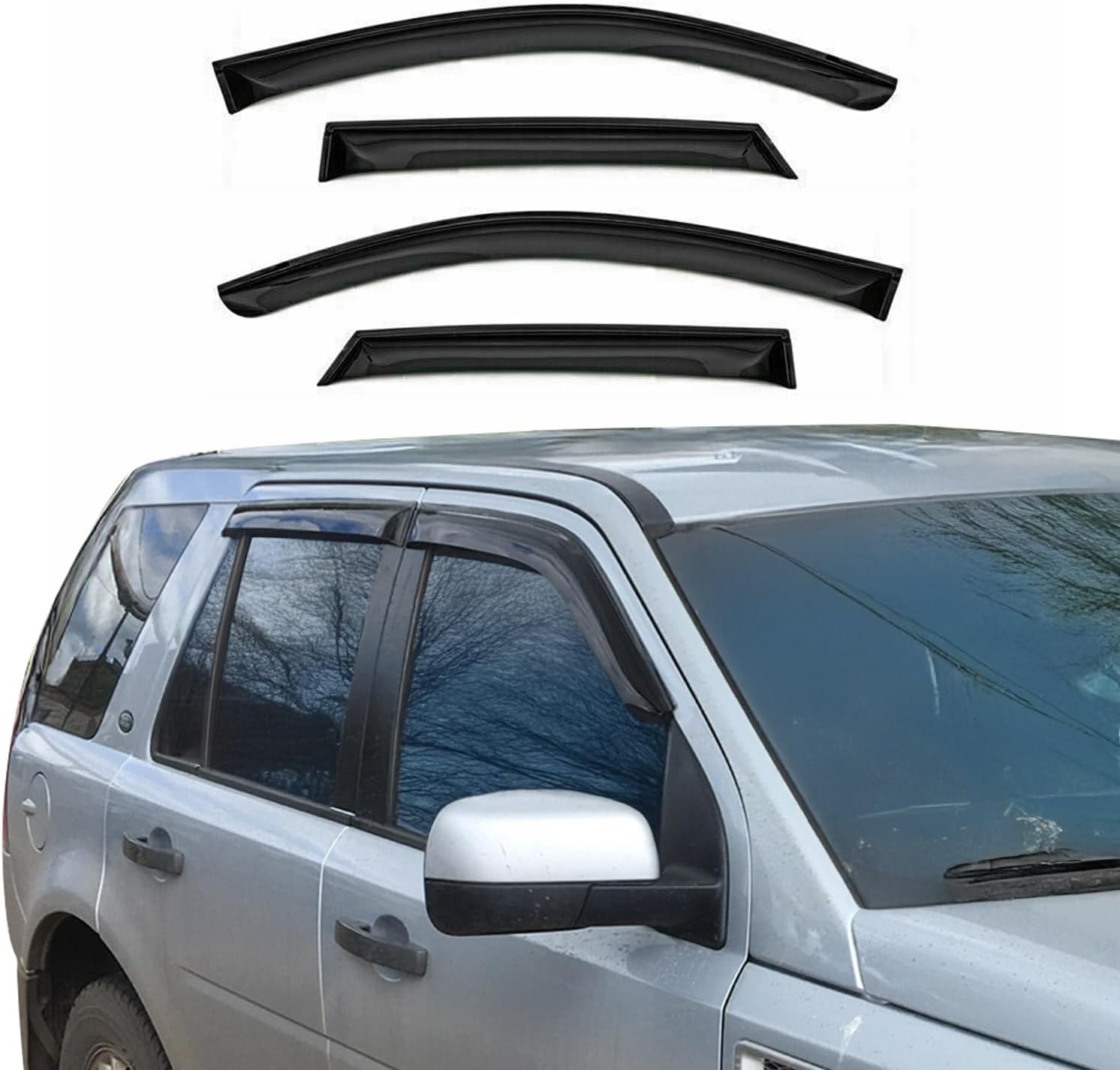 OMAC Window Visor Vent Rain Guard Deflector for Hyundai Palisade 2020-2025 Smoke 4 Pcs