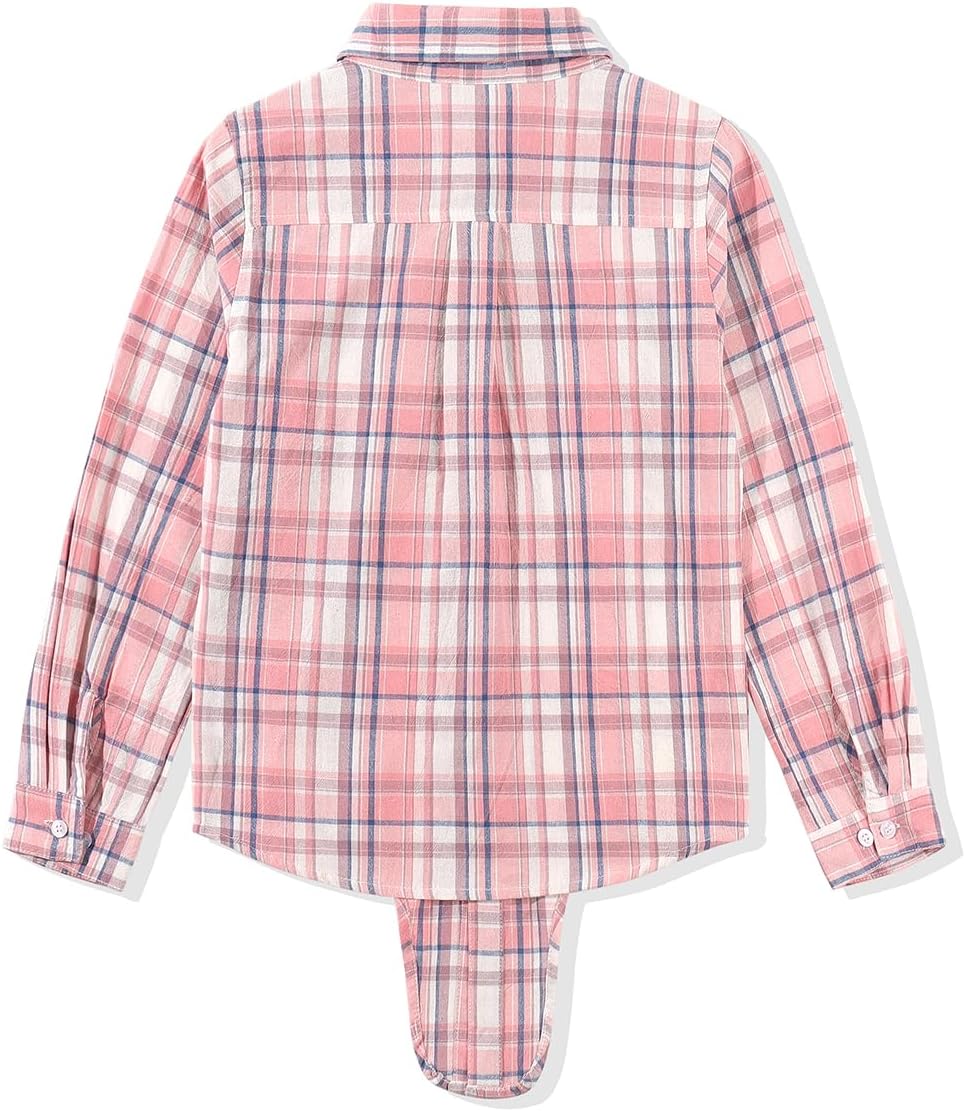 Noomelfish Girls Long Sleeve Button Down Shirt Tie Front Blouse Tops (5-14 Years) - Image 3