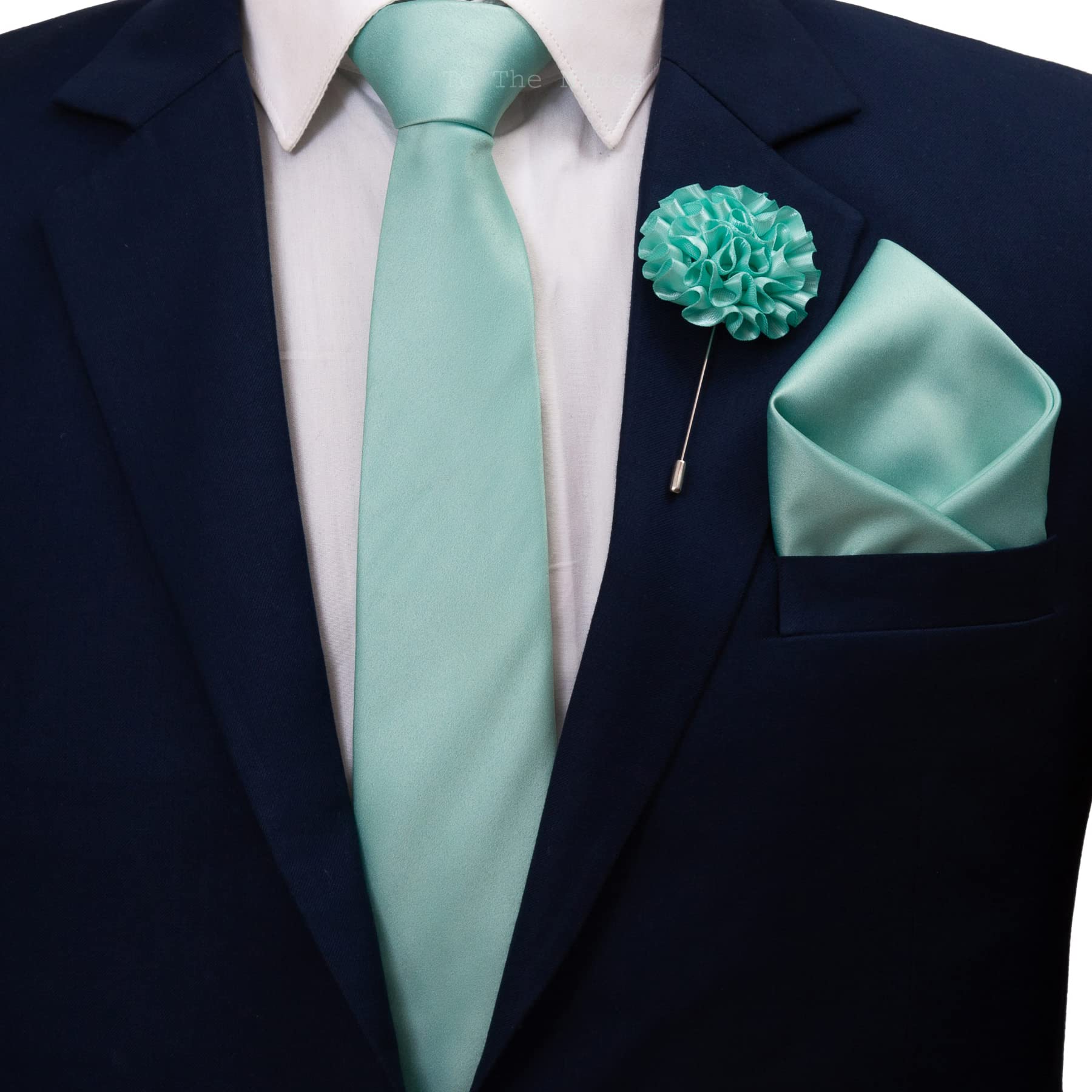 to the nines Men's Light Green Tie, Pocket Square & Lapel Pin-picture-42