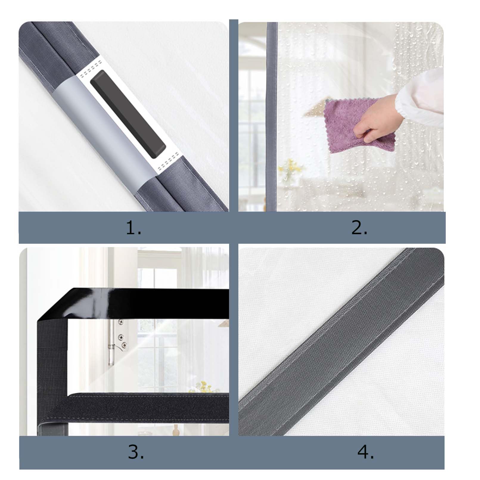Magnétique EVA Transparent Rideau Thermique Isolant Anti Froid Porte Entrée Rideau de Porte Isolant Thermique pour les Pièces Climatisées Chambre à Coucher de Salon (150 x 200 cm)
