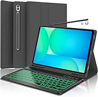 Vista 14 de Funda para teclado para Samsung Galaxy Tab S6 Lite de 10.4 pulgadas 2024 2022/2020 SM-P610/P613/P615/P619, funda para teclado Bluetooth inalámbrico
