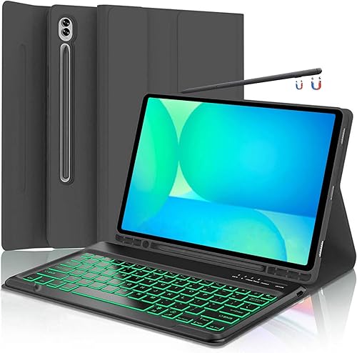 Miniatura 33 de Funda de teclado para Samsung Galaxy Tab S10+ Plus, S9 Plus, S9 FE+, S9+/S8 Plus, S8+/S7 Plus S7+ S7 FE de 12.4 pulgadas, funda de teclado Bluetooth