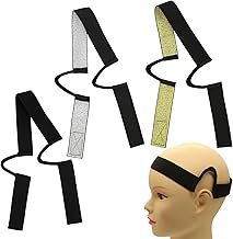 3Pcs Double-Sided Velvet C-Shaped Ear Painless Wig Bands, Soft Painless Wig Band with Ear Cut Outs Tools, Comfortable Earless Melting Band Supplies Black Gold Silver
