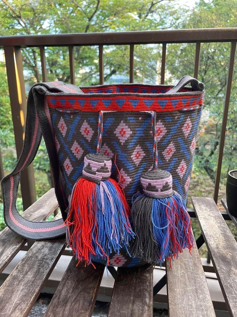 wayuu ワユーバッグ コロンビア製 Lシングルスレッドグレートート wayuu bag ワユーバッグ コロンビア製 シングルスレッドグレーと