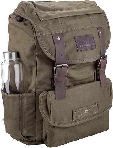 Mochila de lona encerada impermeable para hombre, mochila de viaje con ribete de cuero, forro polar verde con licencia oficial de star wars silent