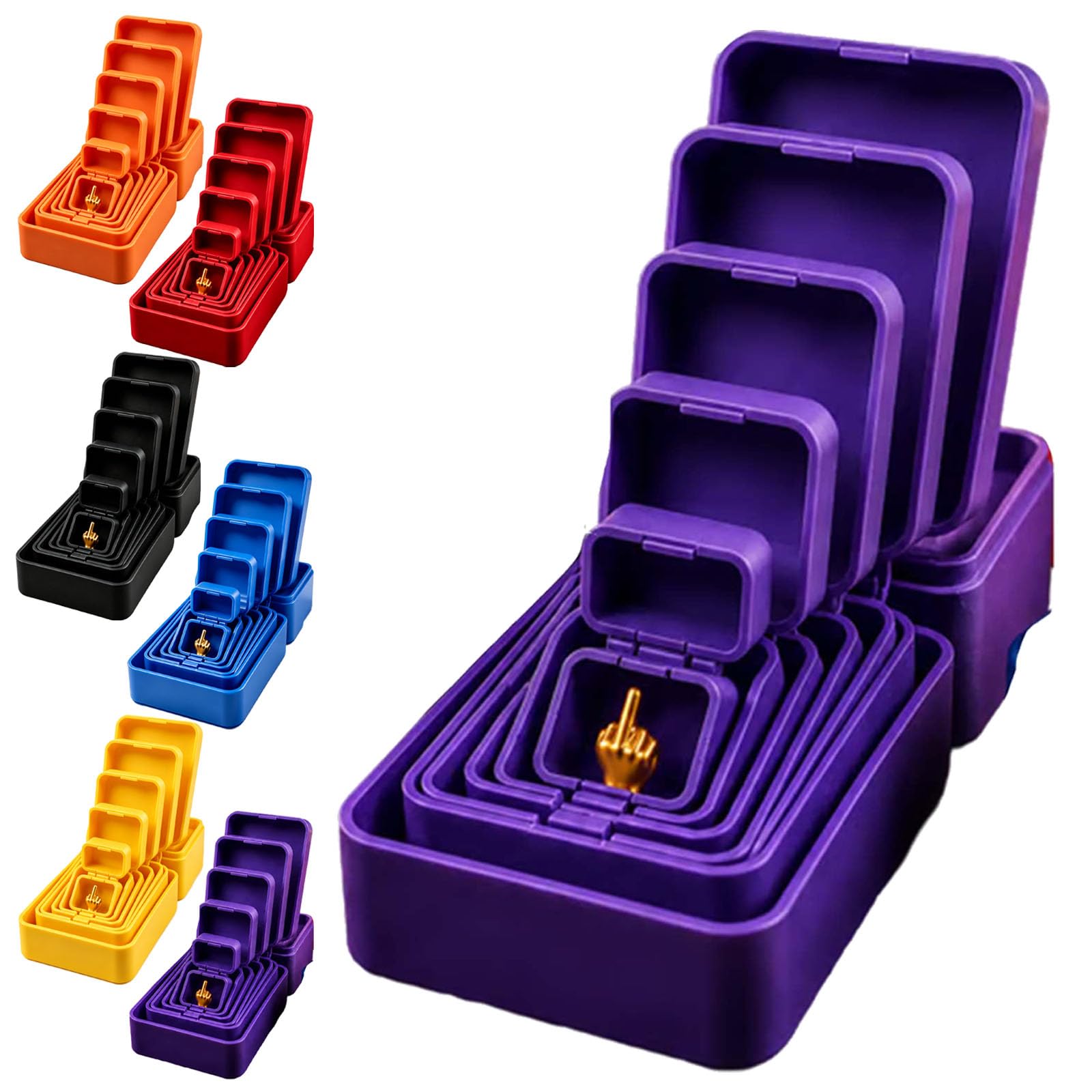 Multi-Layer Nesting Surprise Gift Box, 3D Printed Boxes Inside Boxes (Purple)
