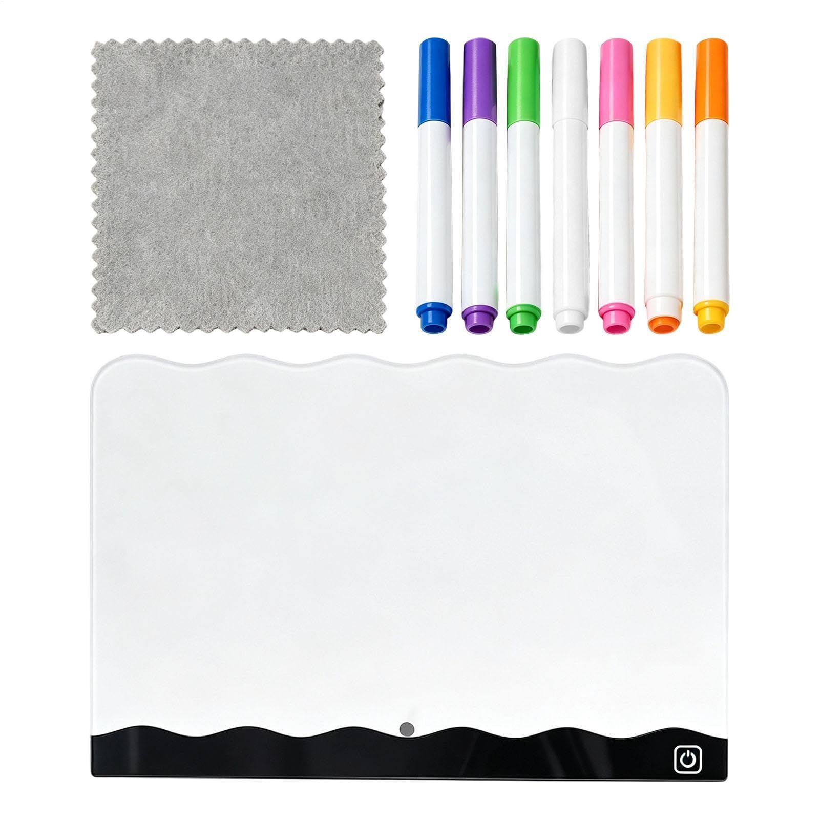 Lavagna da disegno a LED per bambini, blocco da scrittura ricaricabile con pennarelli | Lavagna LED per bambini, ragazze, ragazzi, scuola, classe, casa, viaggi, auto, aereo