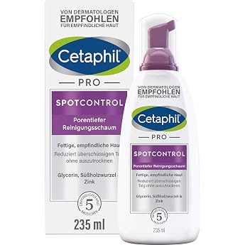Cetaphil Pro SpotControl Pore Deep Cleansing Foam Face, 235 ml, Cleans Impure, Oily, Acne-Prone Skin without Drying Out and H