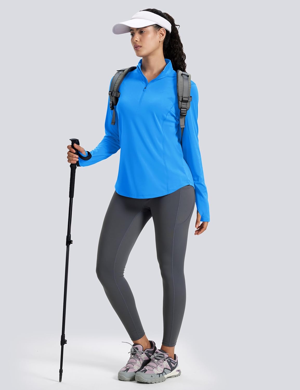 MAGCOMSEN Women's Long Sleeve Shirts Sun Protection Half 1/2 Zip Pullover Rash Guard Quick Dry Hiking Golf Workout Tops - Image 6