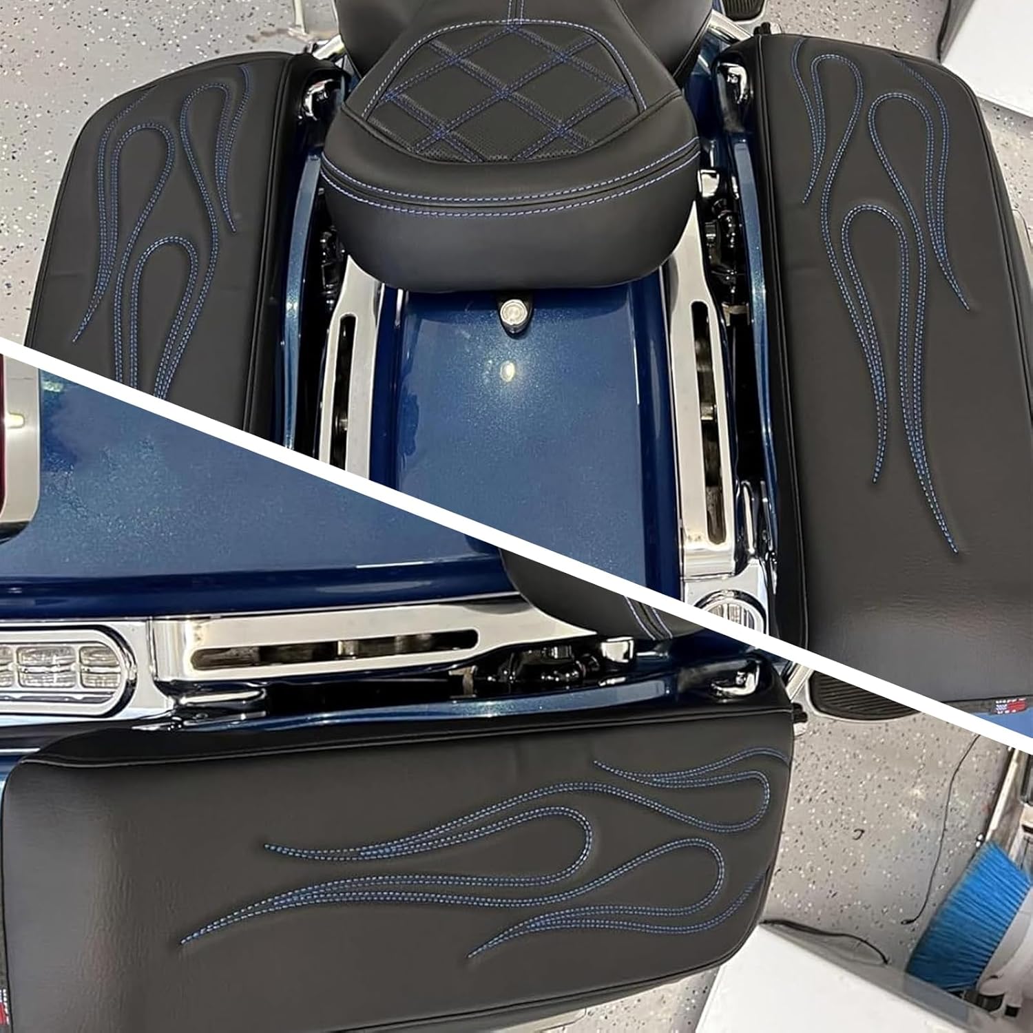'14-'23 Saddlebag Lid Bra for Harley Davidson Touring Road glide/Electra glide/Road king/Street glide 2014-2023 Models, Replace# 90200992 (Blue)