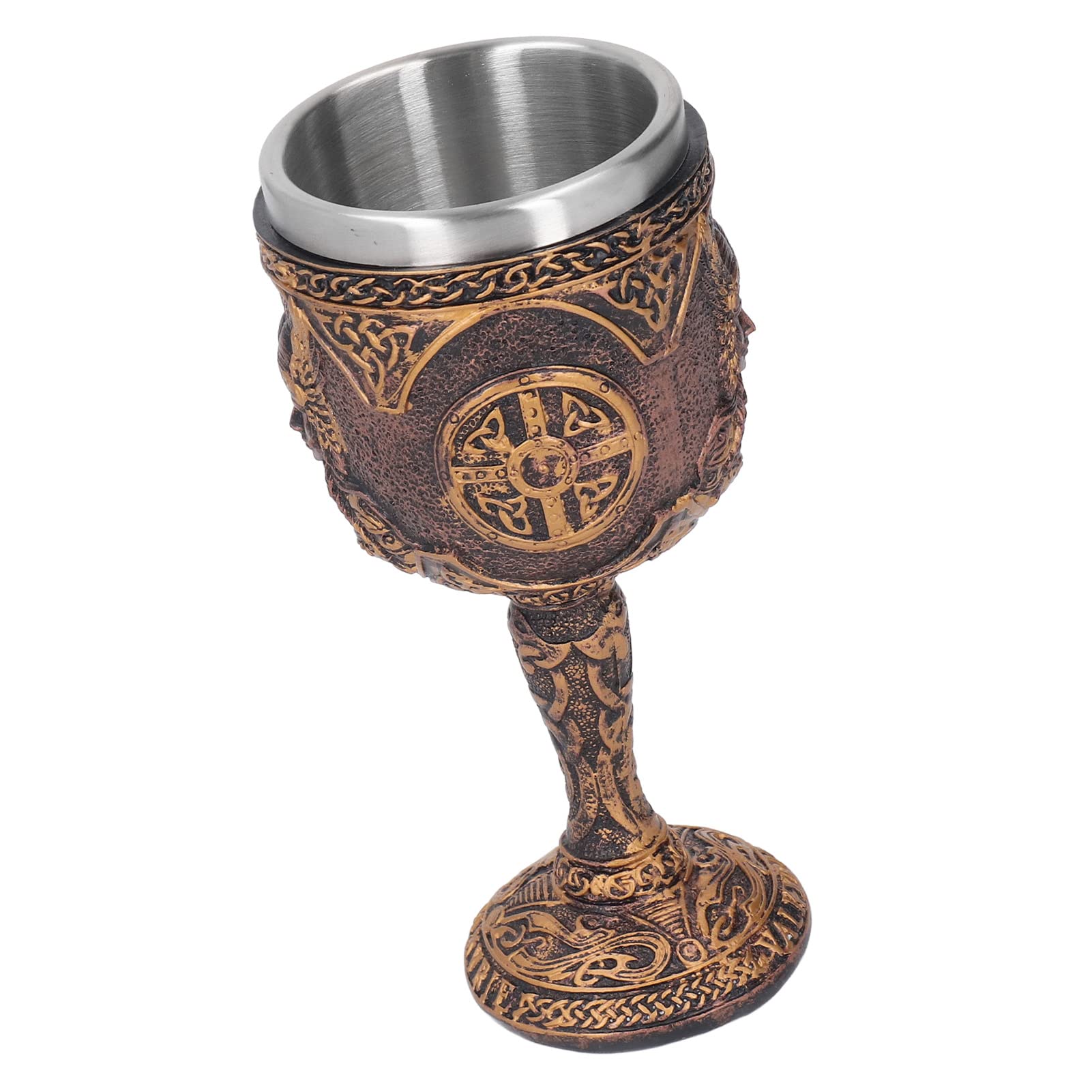 BAFOVY Nordic Beer Cup Goblet Stainless Steel Resin Shell, Unique Retro Whisky Glass, Suitable for Parties, Bars, Families, and More