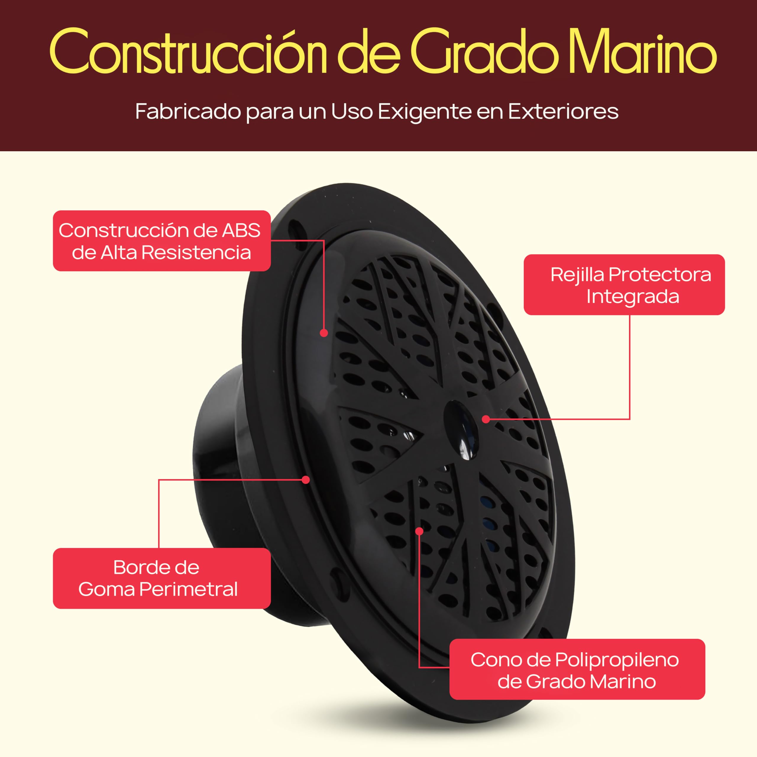 Pyle Altavoces Marinos, 4”, Resistentes al Agua y a la Intemperie, Estereo, Cono de polypropileno