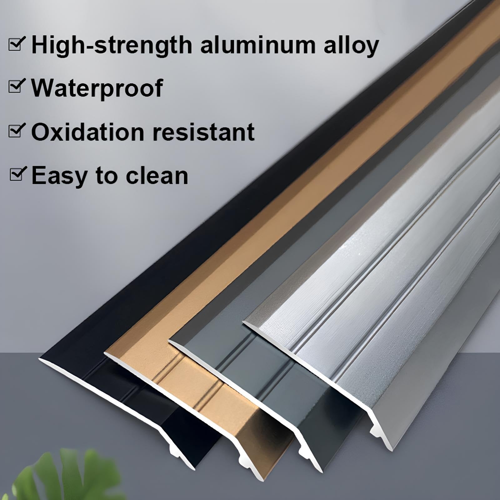 2 sztuki samoprzylepnych aluminiowych listew wykończeniowych do progów drzwi, 90 cm/135 cm samoprzylepnych listew osłonowych do drzwi, listew wykończeniowych rampy(Gray,120cm)