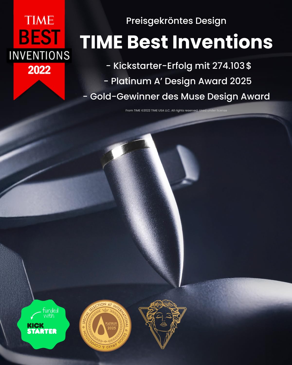 novium Hoverpen Interstellar - Anti-Schwerkraft-Kugelschreiber | Von der Raumfahrt inspiriertes Design mit magnetischer Schwebetechnik und Schmidt-Nachfüllminen | Luxus-Geschenkidee | Space Black