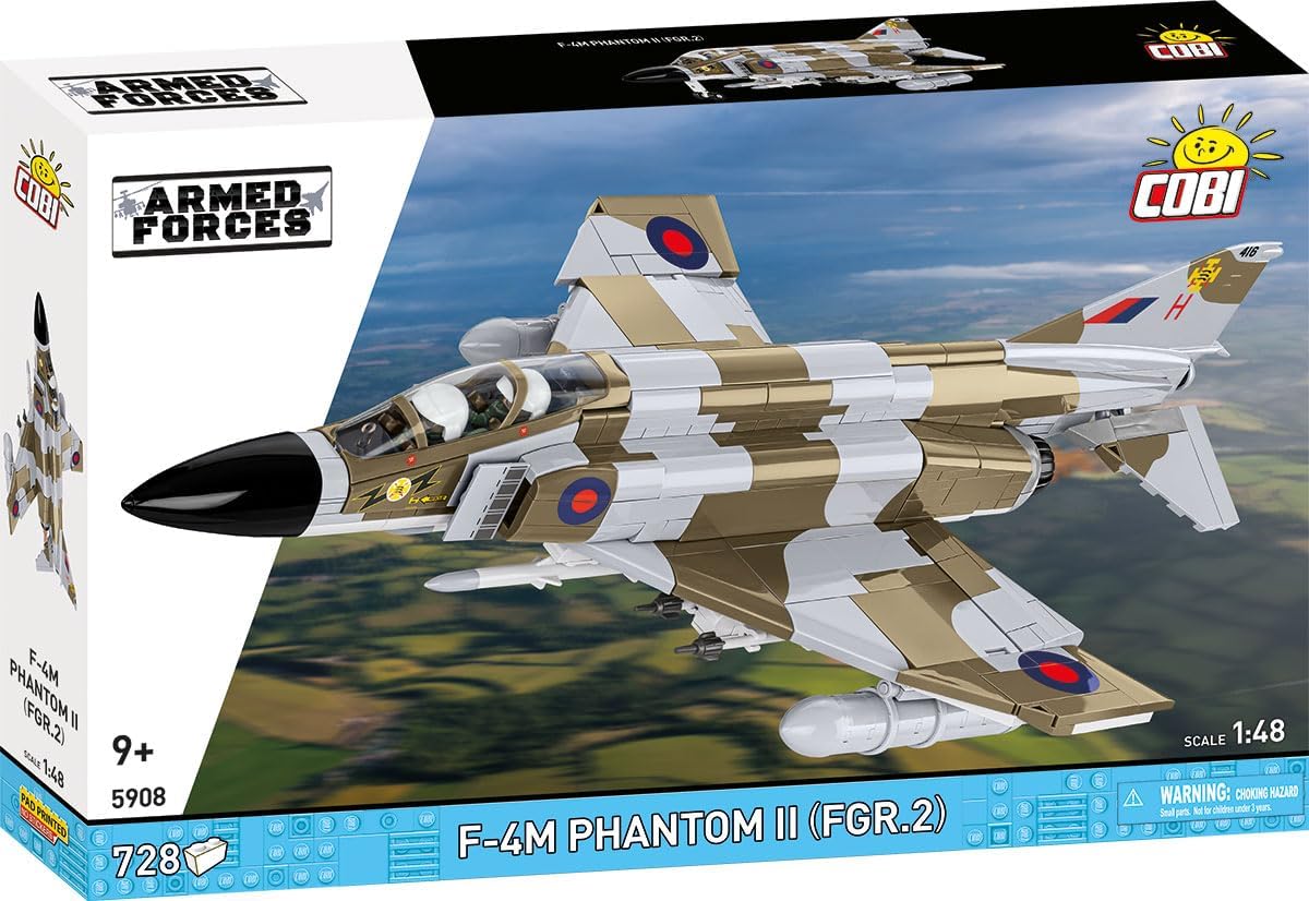 COBI Armed Forces British F-4M Phantom II Aircraft Building Set, 728 Pieces