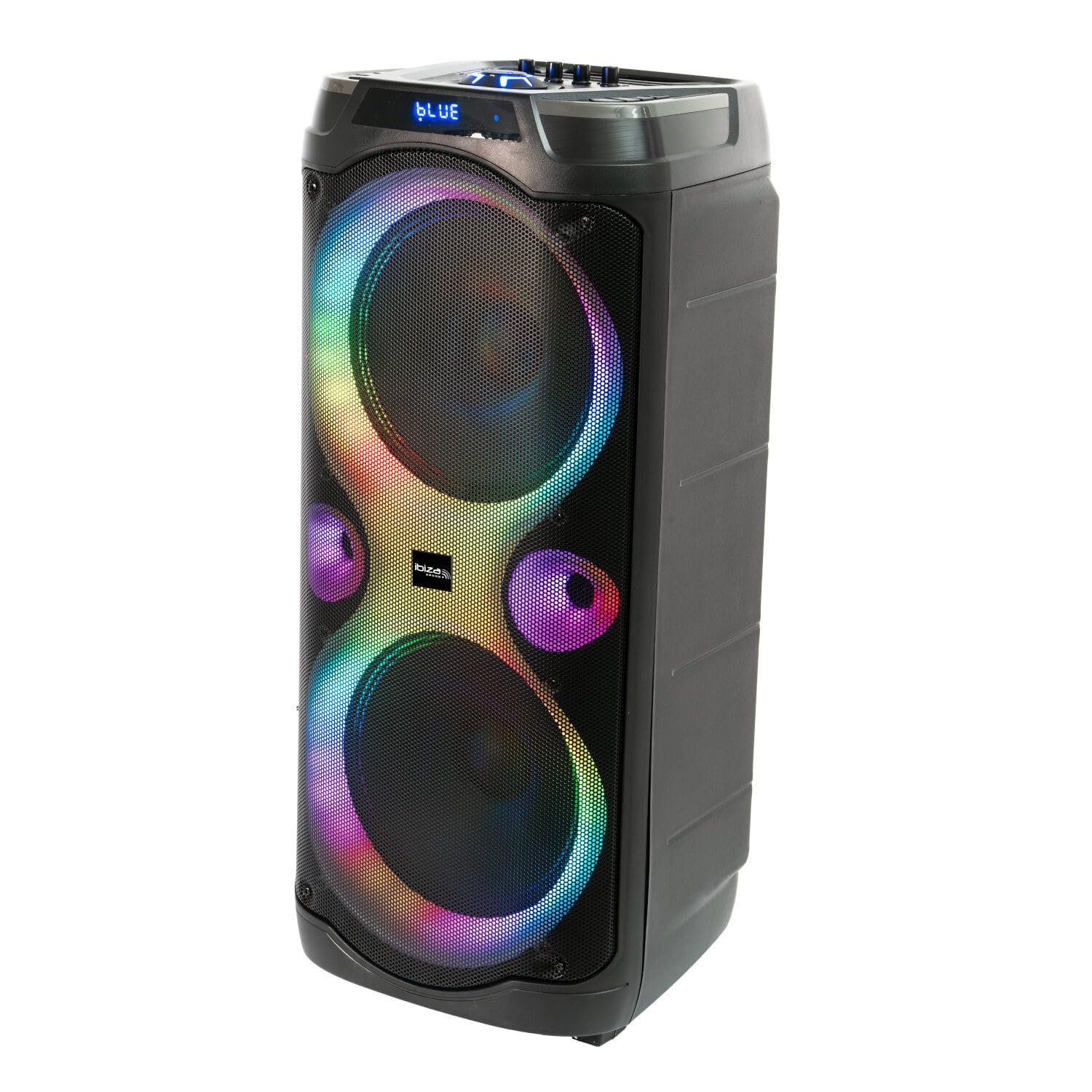 Enceinte Autonome Sono DJ Ibiza Columba-Karaoke 2x8 300W Bluetooth USB Micro SD RADIFM TWS Micro Filaire Télécom. LED,Jeu OVNI