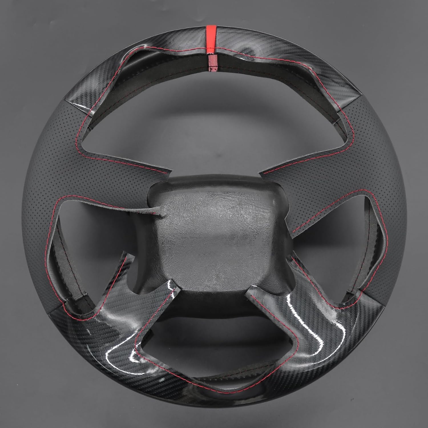 MEWANT Steering Wheel Cover Compatible with Chevy Silverado 1500/2500/3500 1999-2002/Astro/Blazer/C/K 1500 Series/Kodiak/S-10 S10/Suburban/Tahoe/GMC Sierra 1998-2002 Made of Carbon Fiber