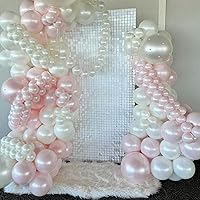 Vista 209 de 36 Panels Giltter Wall Backdrop Pink Shimmer Wall Backdrop for Party Wedding Birthday Engagement Bachelorette Parties Anniversary Decoration