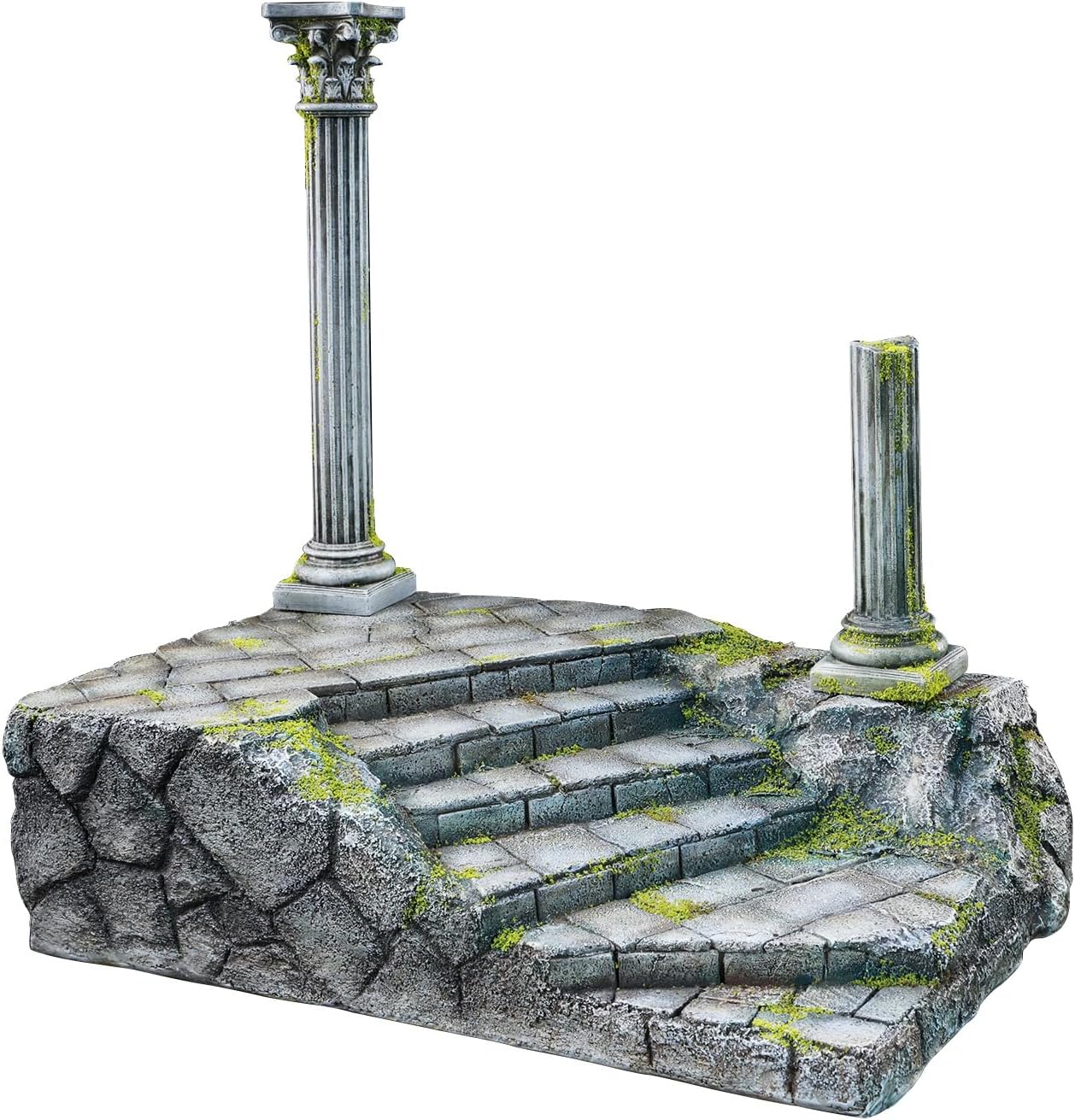 JXK 1/12 Roman Temple Ruins (Stone Steps-1A) Sculpture Realistic Historical Diorama Accessory for Miniature Enthusiasts, Collectors and Model Builders