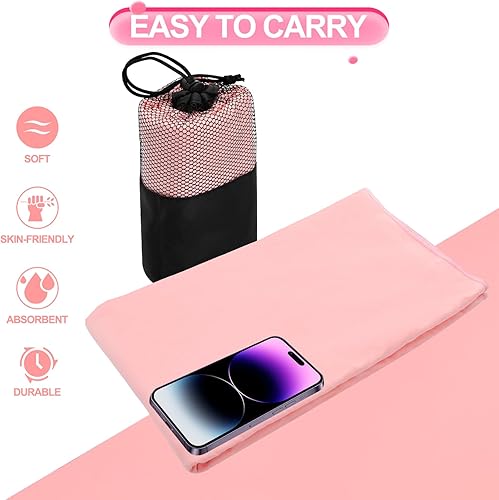 Miniatura 4 de Paquete de 2 toallas de yoga caliente, toallas de microfibra suave súper absorbentes, para esterilla de yoga, tamaño de esterilla, toalla de yoga