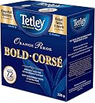 Tetley Orange Pekoe Bold Tea, Strong & Rich Black Tea - 72 Tea Bags, 225 Grams, Contains Caffeine, Caffeinated