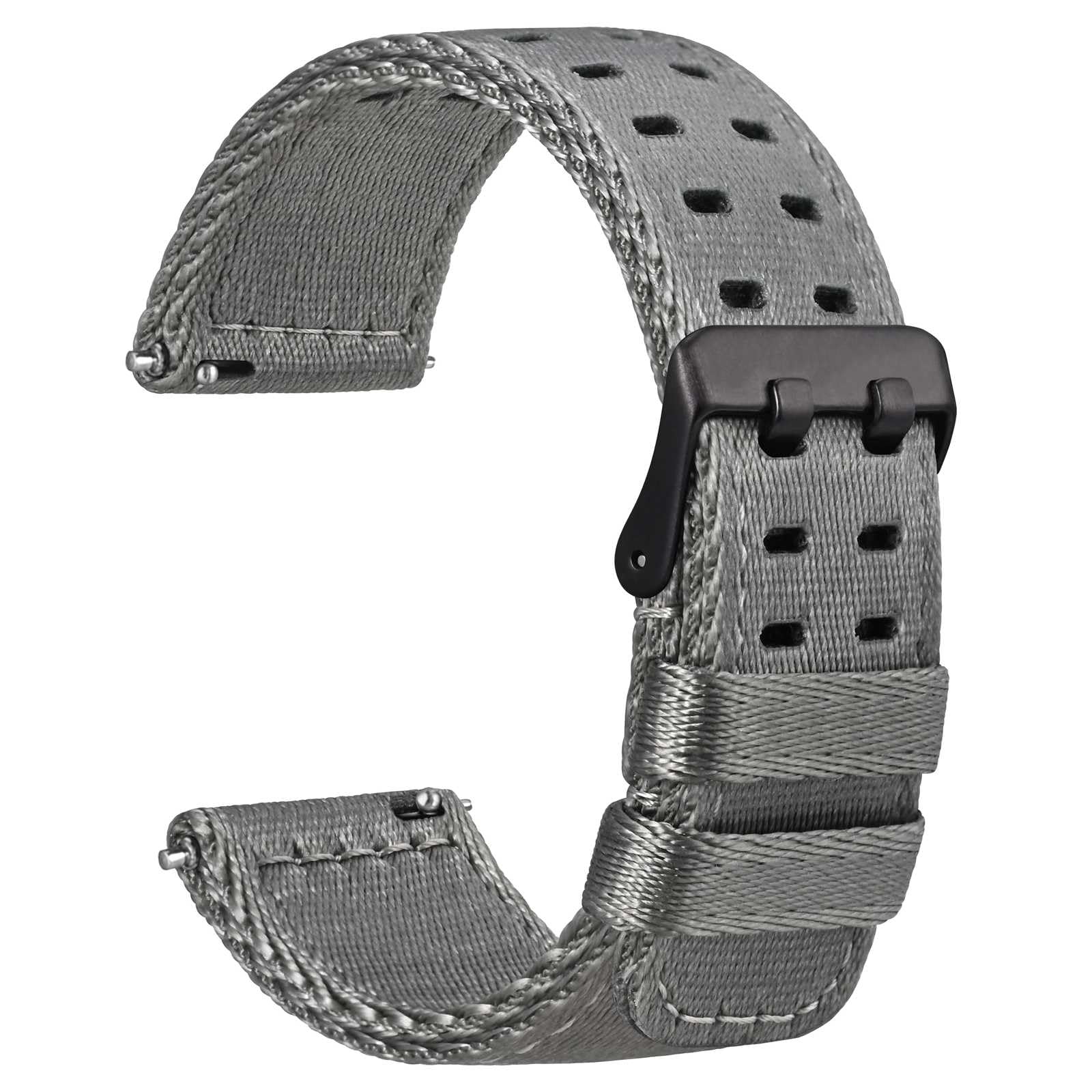 WOCCI Double Holes Nylon Watch Bands, Silky Nylon Straps, Quick Release, Compatible Watch Lug Width 18mm 20mm 22mm