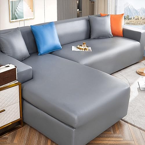 Miniatura 2 de GUYIRT Fundas impermeables de piel sintética para sofá esquinero, fundas de sofá modulares para mascotas, fundas de sofá antideslizantes en forma de