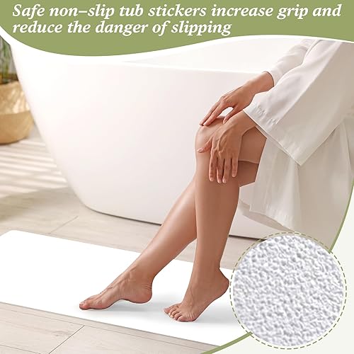 Miniatura 4 de Tapete de baño extra largo antideslizante de 40 x 16 pulgadas para bañera, vinilo adhesivo antideslizante, tapete de baño de seguridad con corte de