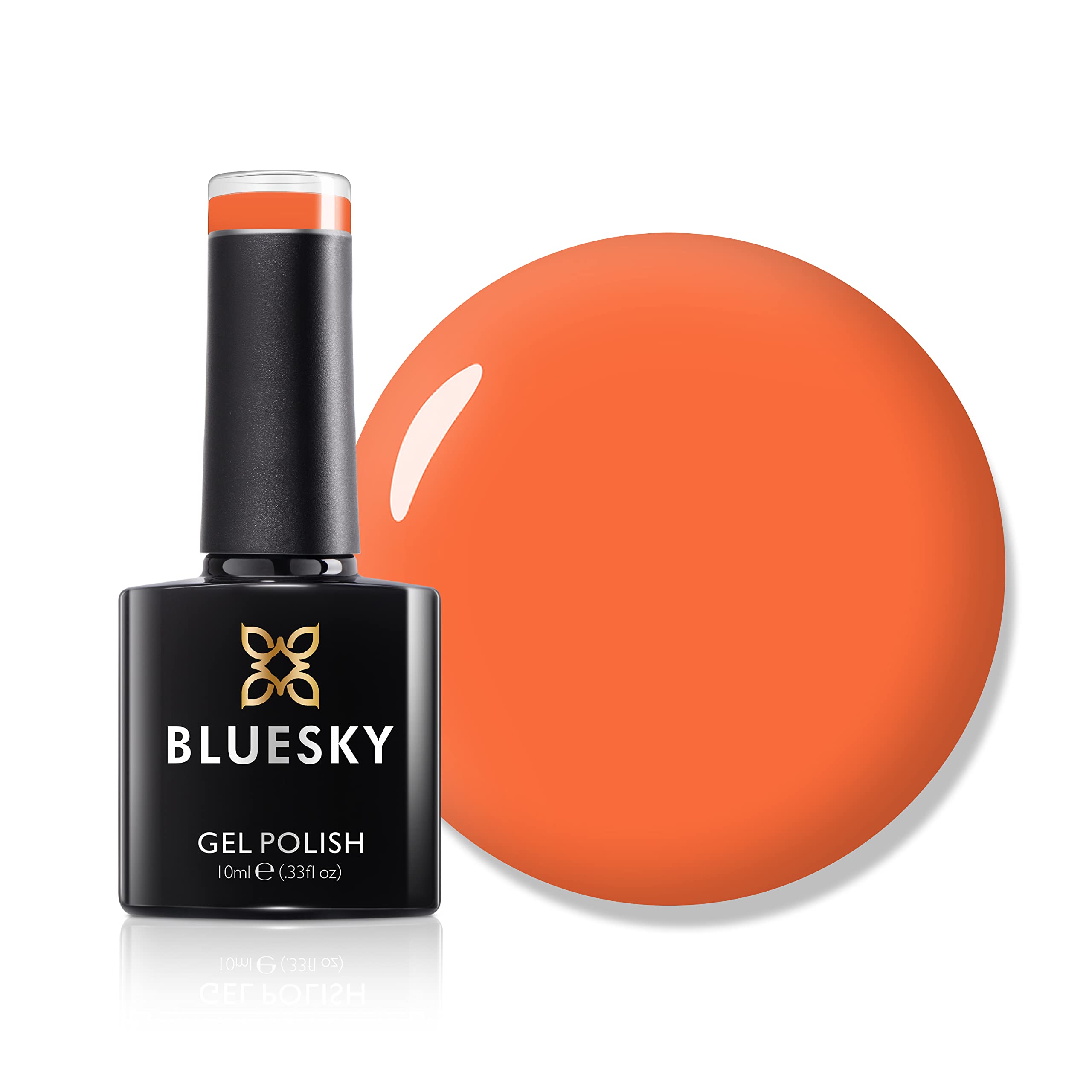 Bluesky Gel Nail Polish, AW22, Autumn 2022, Spangled Look - AW2203, Orange, Long Lasting, Chip Resistant, 10ml (Requires Drying Under UV or LED Lamp)