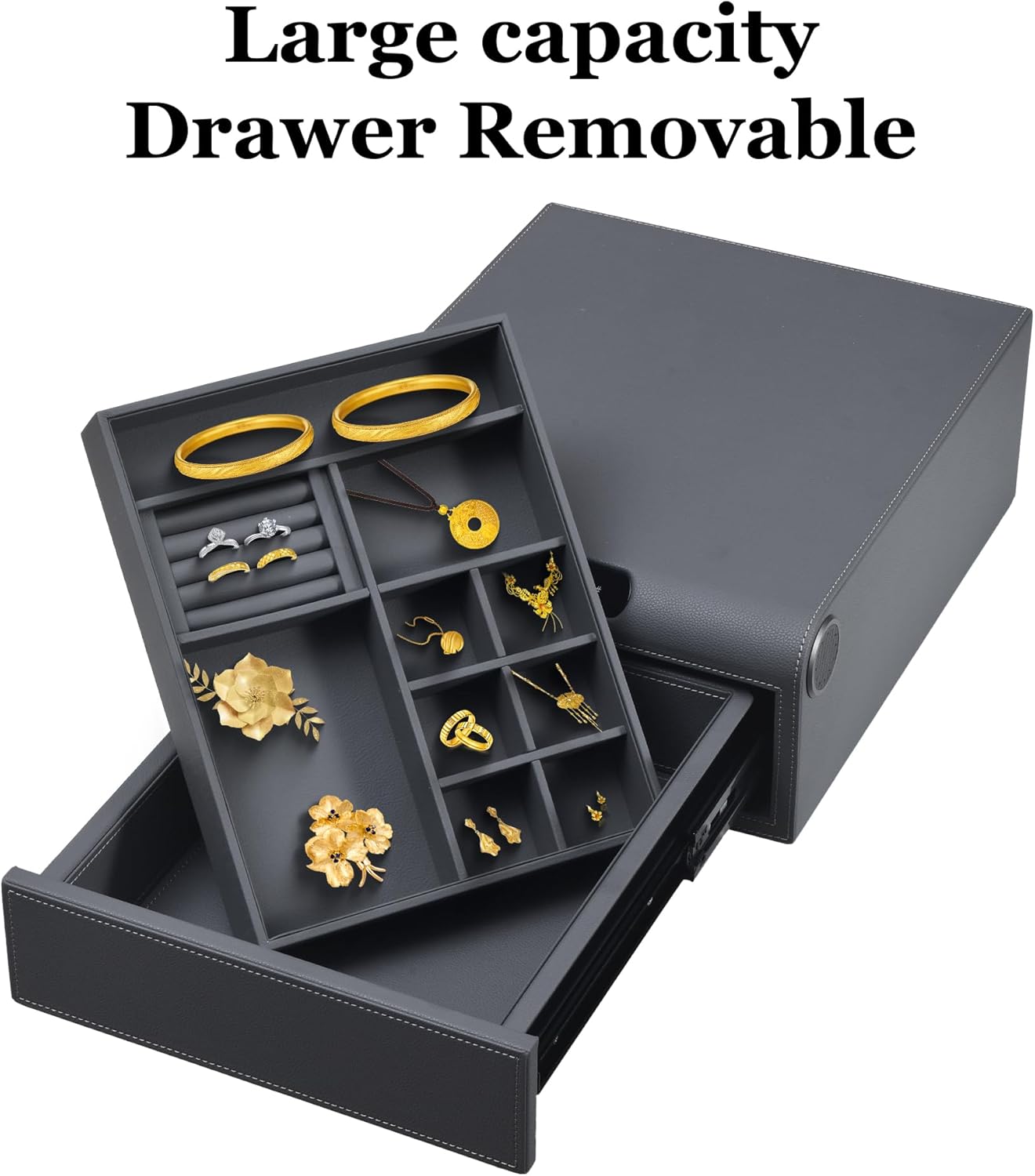 XPEDITION Biometric Jewelry Safe with Fingerprint Lock & Digital Keypad, Quick Access Slide-Away Drawer Home Safe