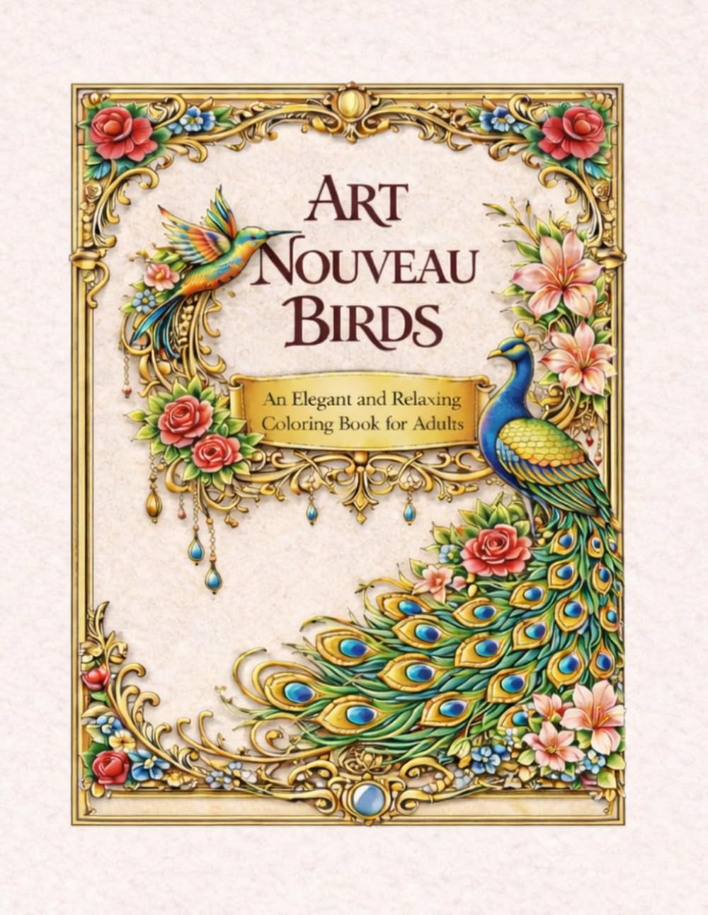 ART NOUVEAU BIRDS: An Elegant Art Nouveau Coloring Book for Adults (rievery art)