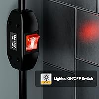 Vista 7 de Cable de extensión de interruptor de encendido/apagado 4 en uno en ángulo resistente 12-AWG 15A enchufe doméstico a 20 A T Blade Cable adaptador