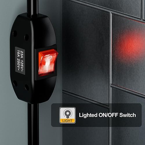 Miniatura 7 de Cable de extensión de interruptor de encendidoapagado 4 en uno en ángulo resistente 12-AWG 15A enchufe doméstico a 20 A T Blade Cable adaptador con