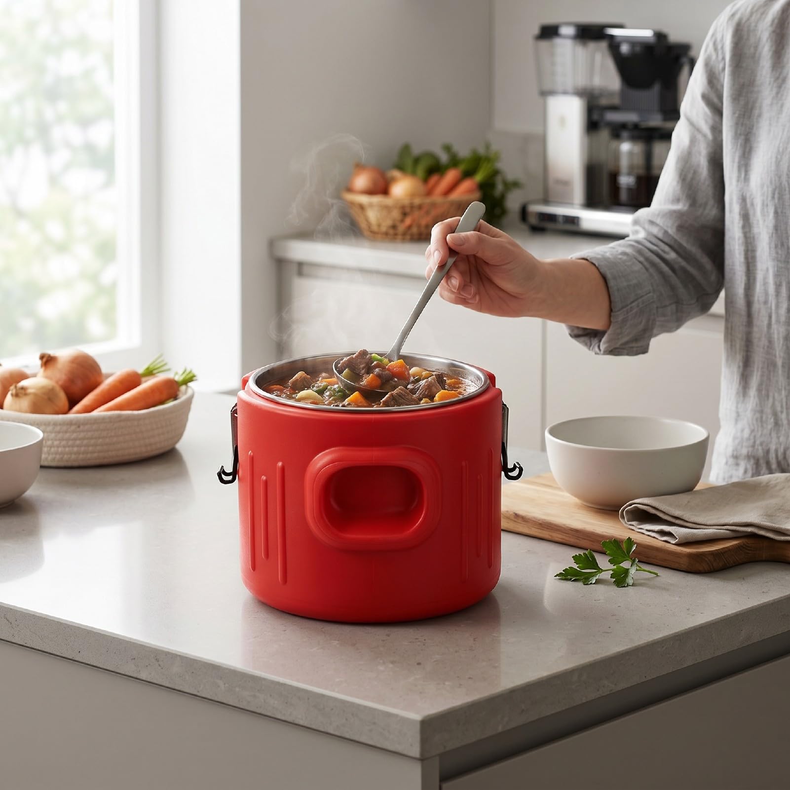 Contenitore per Alimenti Coibentato, 10 Litri, Rosso