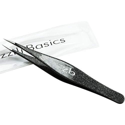 Ingrown Hair Tweezers by Zizzili Basics - Surgical Grade Stainless Steel Fine Pointed Tweezers - Precision Aligned Tips for Splinter, Eyebrow & Facial Hair Removal - with Bonus Tip Guard & Carry Pouch