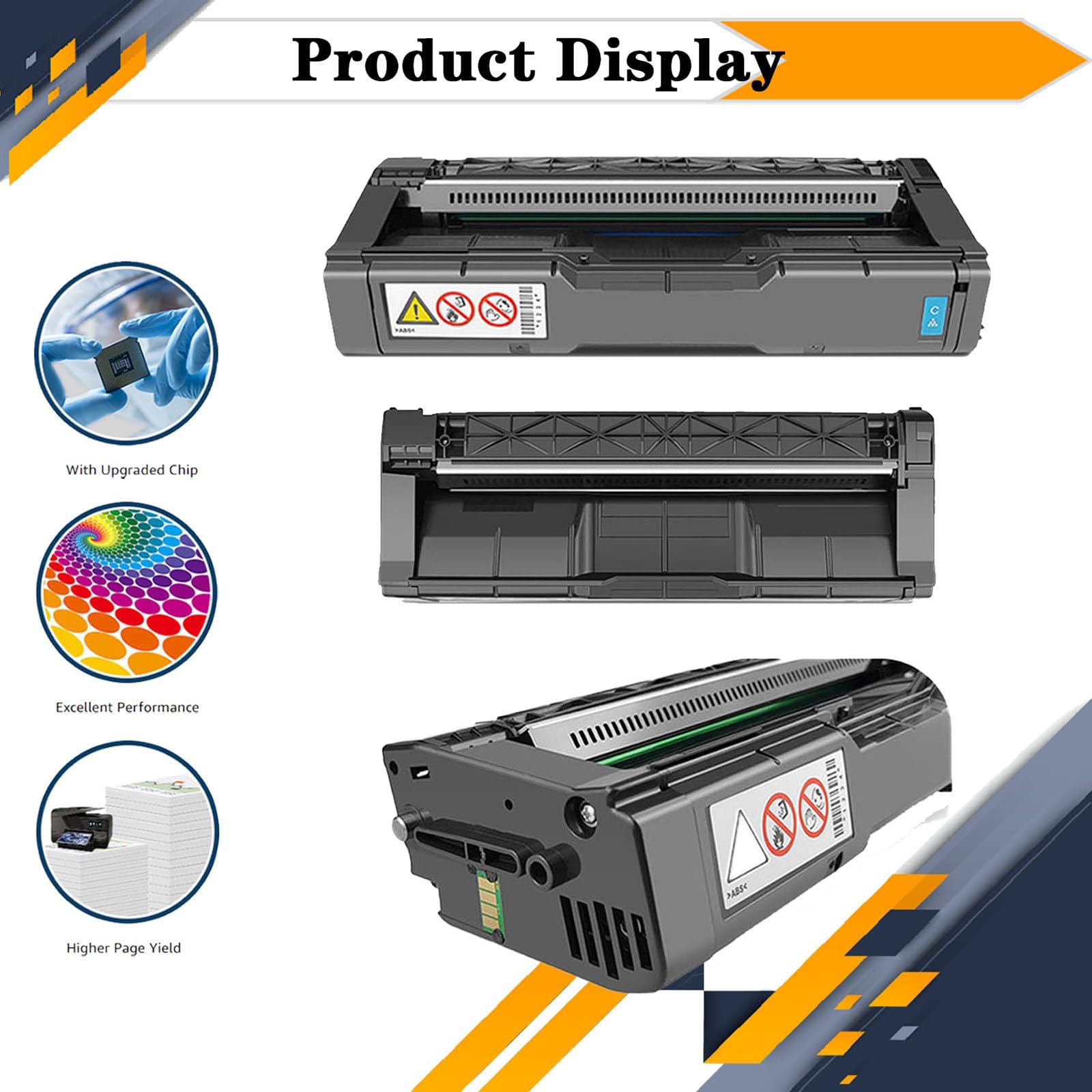 C125P Kaseta z tonerem 434060 434061 434062 434063 Czarny Żółty Cyjan Magenta Kaseta z tuszem Kompatybilny zamiennik Ricoh C125P C125MF Drukarka laserowa do Bank School,Magenta-1Pack