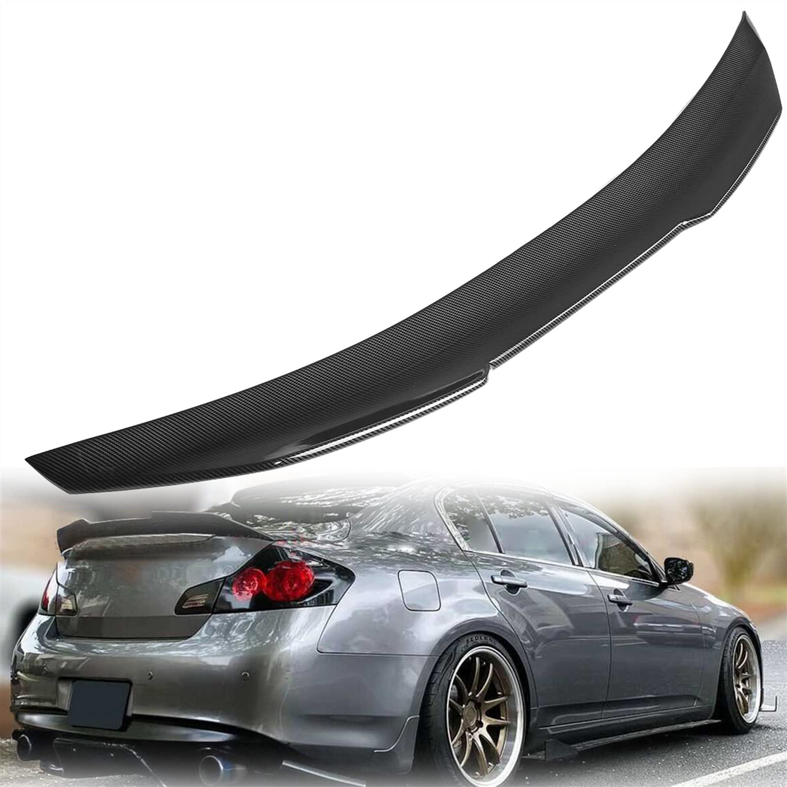Becquet arrière pour Infiniti G37 G25 G35 Q40 berline de 2007 à 2015 lèvre de coffre noir