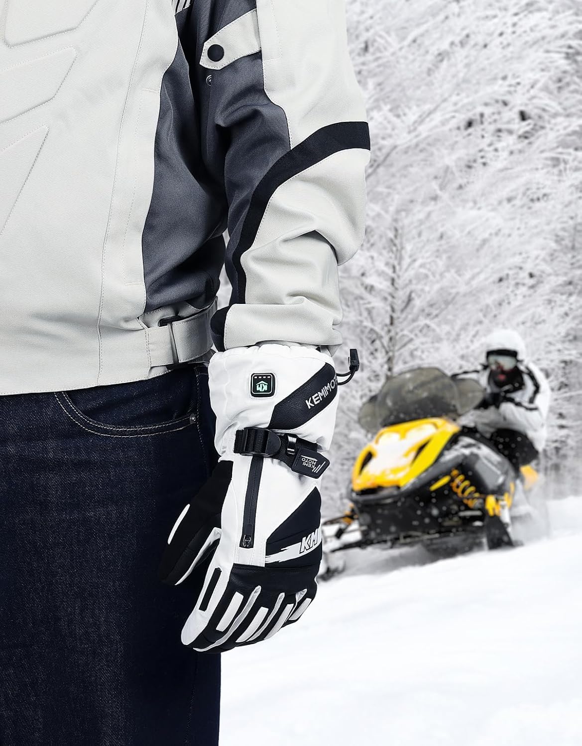 KEMIMOTO Heated Ski Gloves for Men Women, Waterproof Electric Heating Motorcycle Gloves with Touchscreen for Cold Weather Motorcycle Skiing Snowboarding Hiking - Image 7