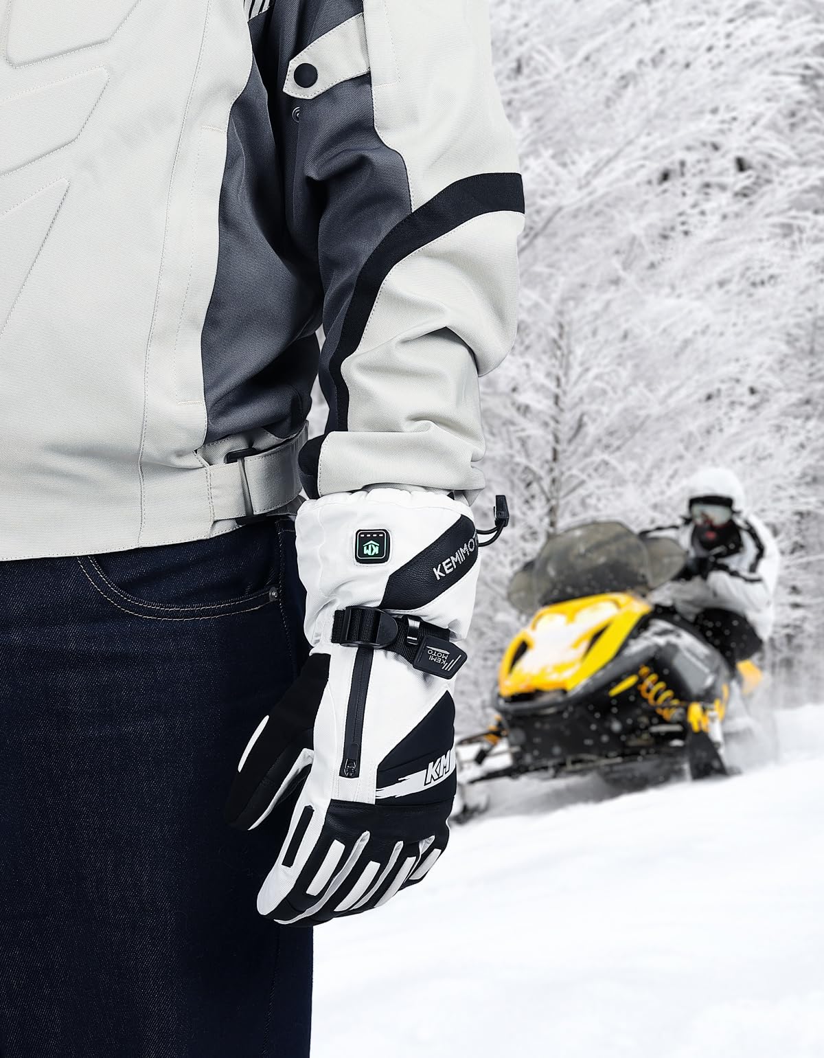 KEMIMOTO Guantes Moto Calefactables, Retención de Calor Desde -20℃ a -5℃, con Protección de Almohadilla EVA, 3 Niveles de Calefacción y 2500mAH, Esquí, Patinaje Actividades de Invierno