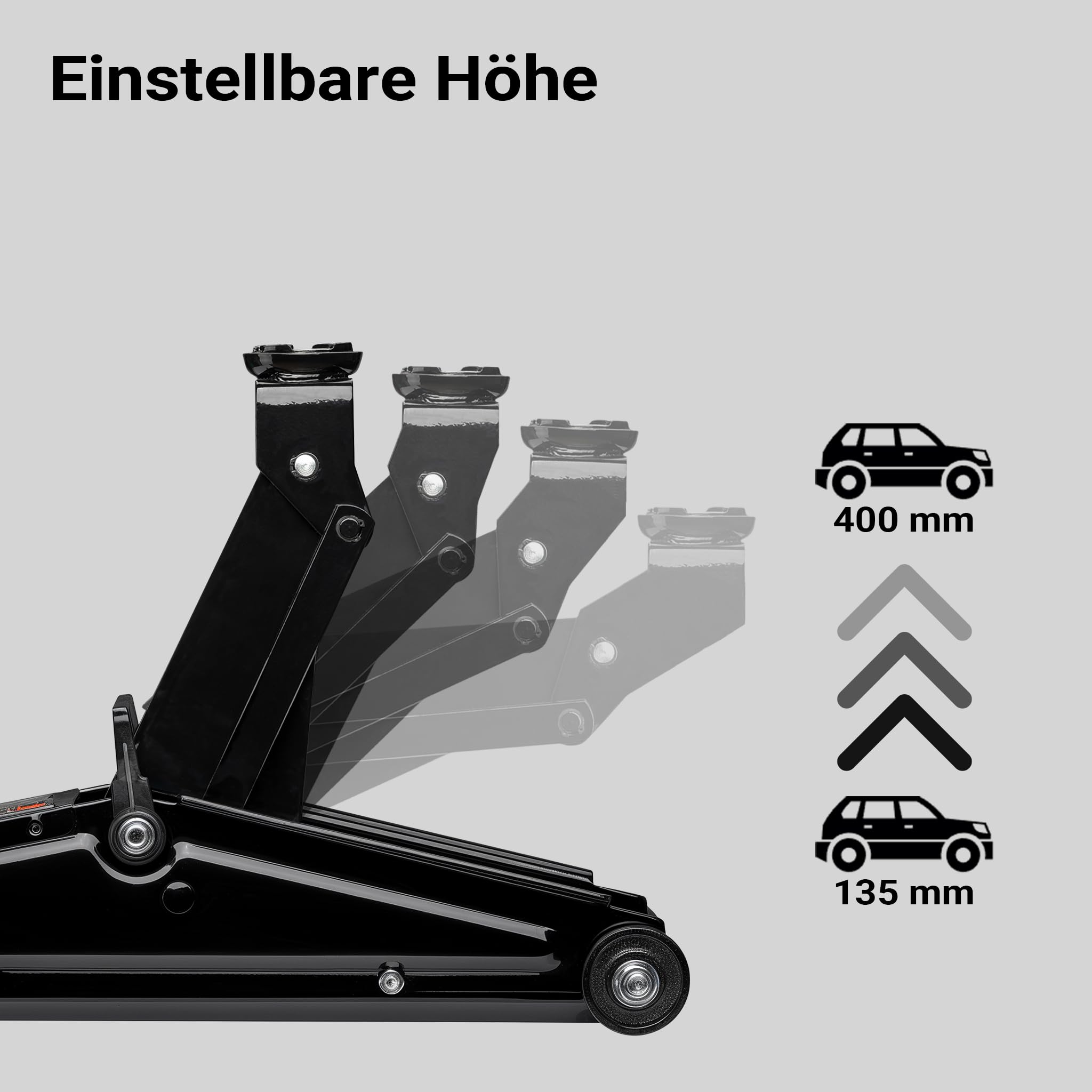 Wiltec Rangierwagenheber hydraulisch 3t, Hydraulik Wagenheber 13,5-40 cm Hubhöhe, Wagen Heber für Autos, SUVs, Wohnwagen, Autoheber kompakt und robust