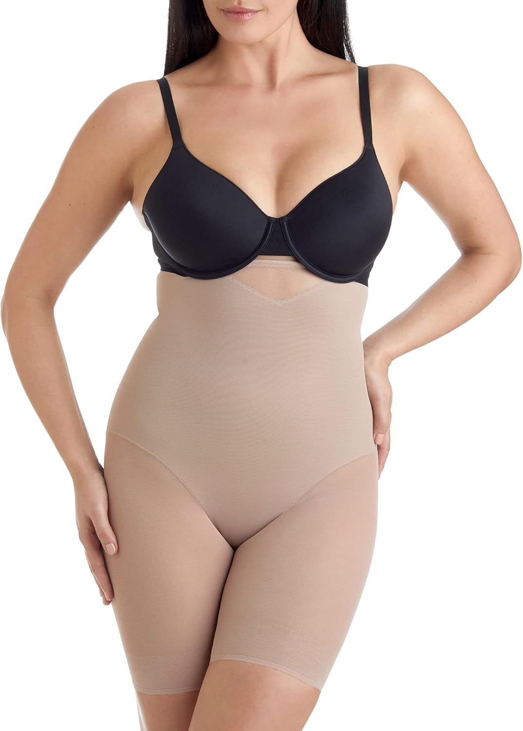 Miraclesuit Extra Firm Sexy Sheer Shaping Hi-Waist Thigh Slimmer Stucco 2XL (Women's 16-18)