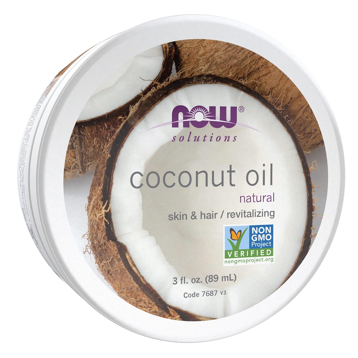 NOW Solutions, Coconut Oil, Naturally Revitalizing For Skin and Hair, Conditioning