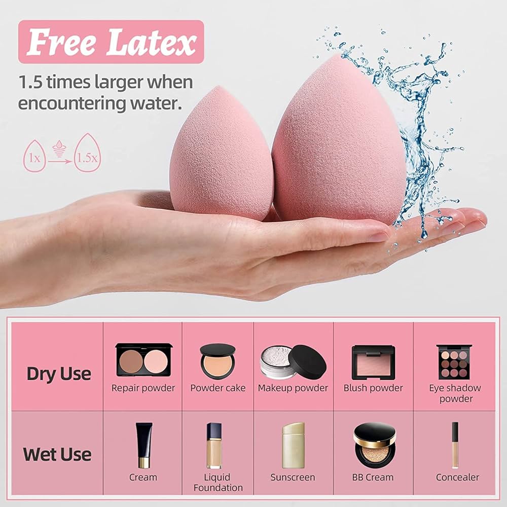 Beauty Blender Jar Set, Face Makeup Sponge 5Pcs Puff Teardrop Blender  Foundation Sponge Set with Flower Hair Rubber Band Gift Bottle Design  Makeup Egg Sponge for Girls with Toothbrush Makeup Brush : Amazon.in: Beauty