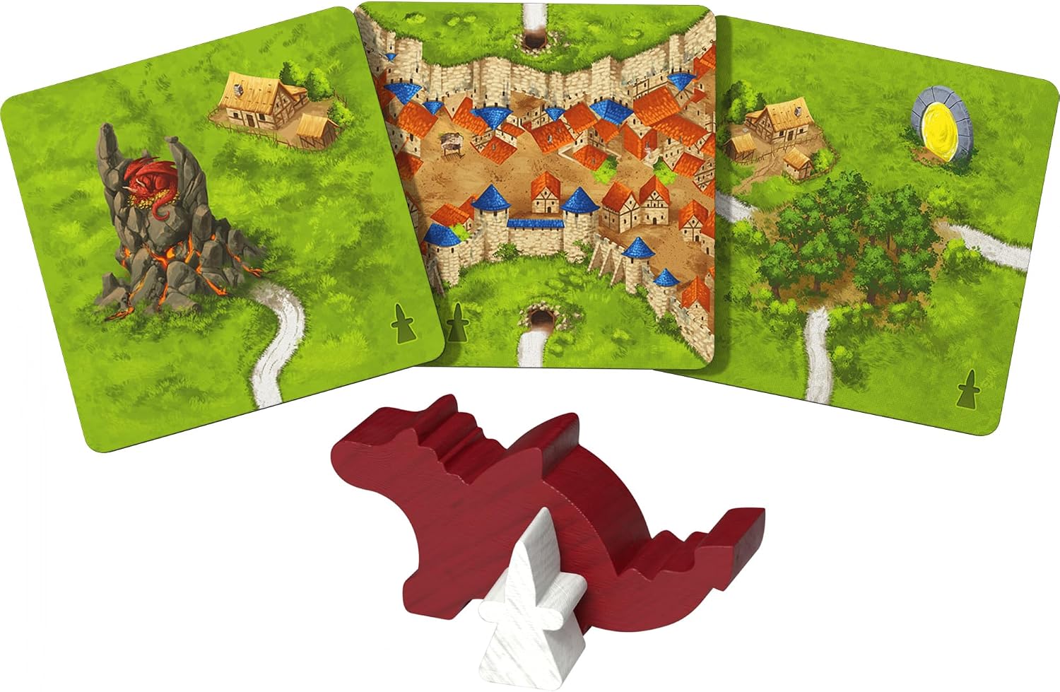 Hans Im Gluck Carcassonne Dragon & Fairy Board Game Expansion - Add Magical Creatures, Portals & Strategy, Family Fun for Kids & Adults, Ages 8+, 2-5 Players, 45 Minute Playtime
