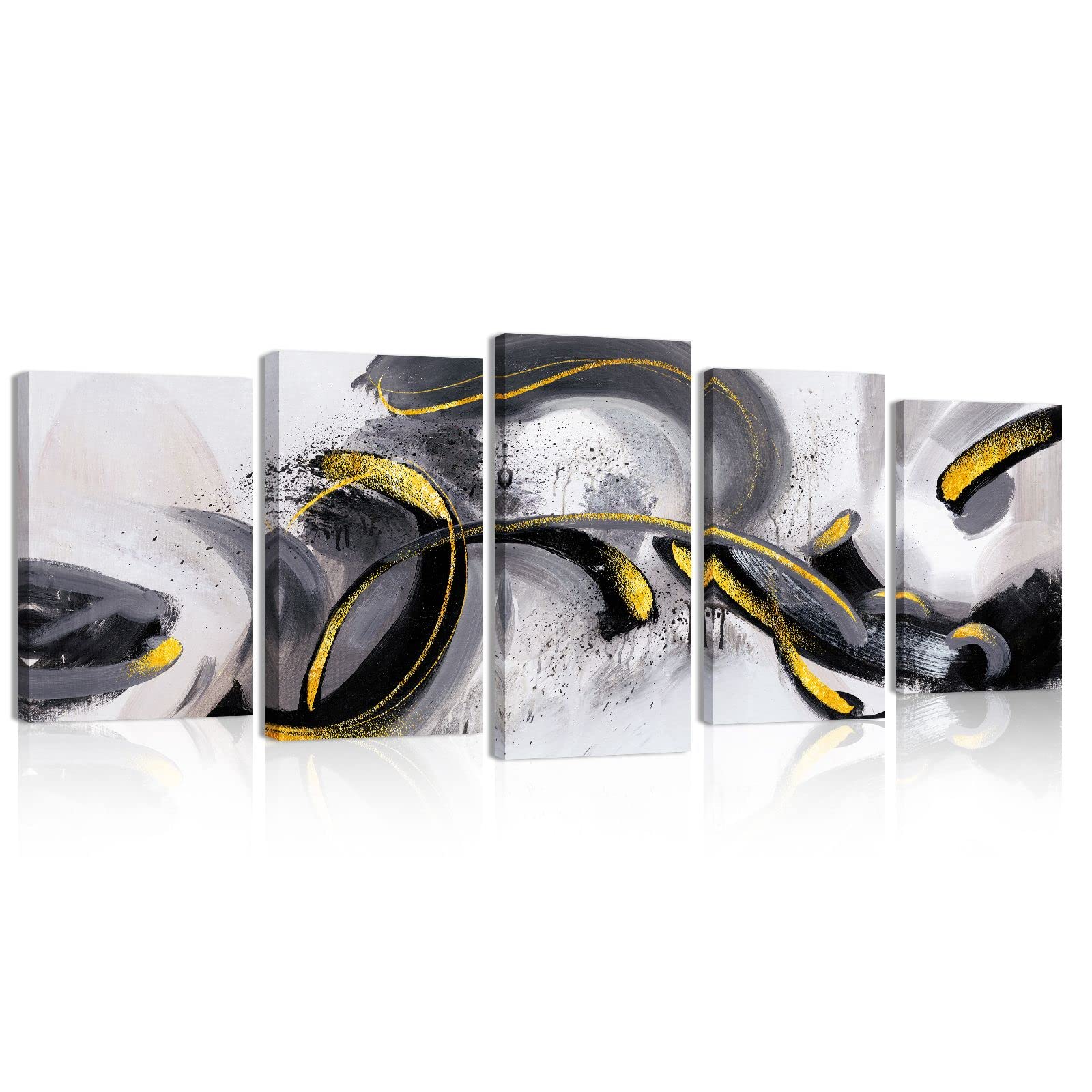 5 Panels Canvas Wall Art - Modern Abstract Painting for Home Living Room Decoration (Multi, Small)