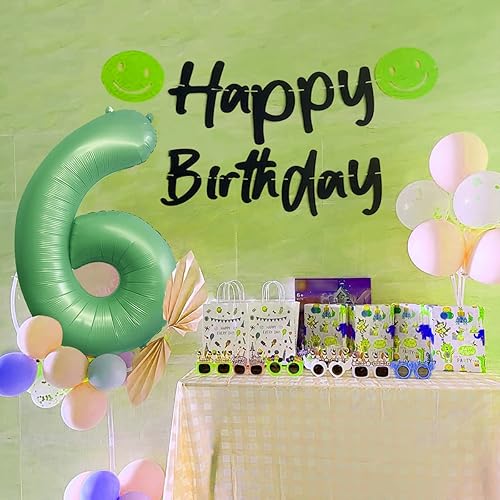 Miniatura 4 de Globos verdes del número 9 de 40 pulgadas, decoración de fiesta verde mate, globo retro grande verde oliva para fiestas temáticas de zoológico